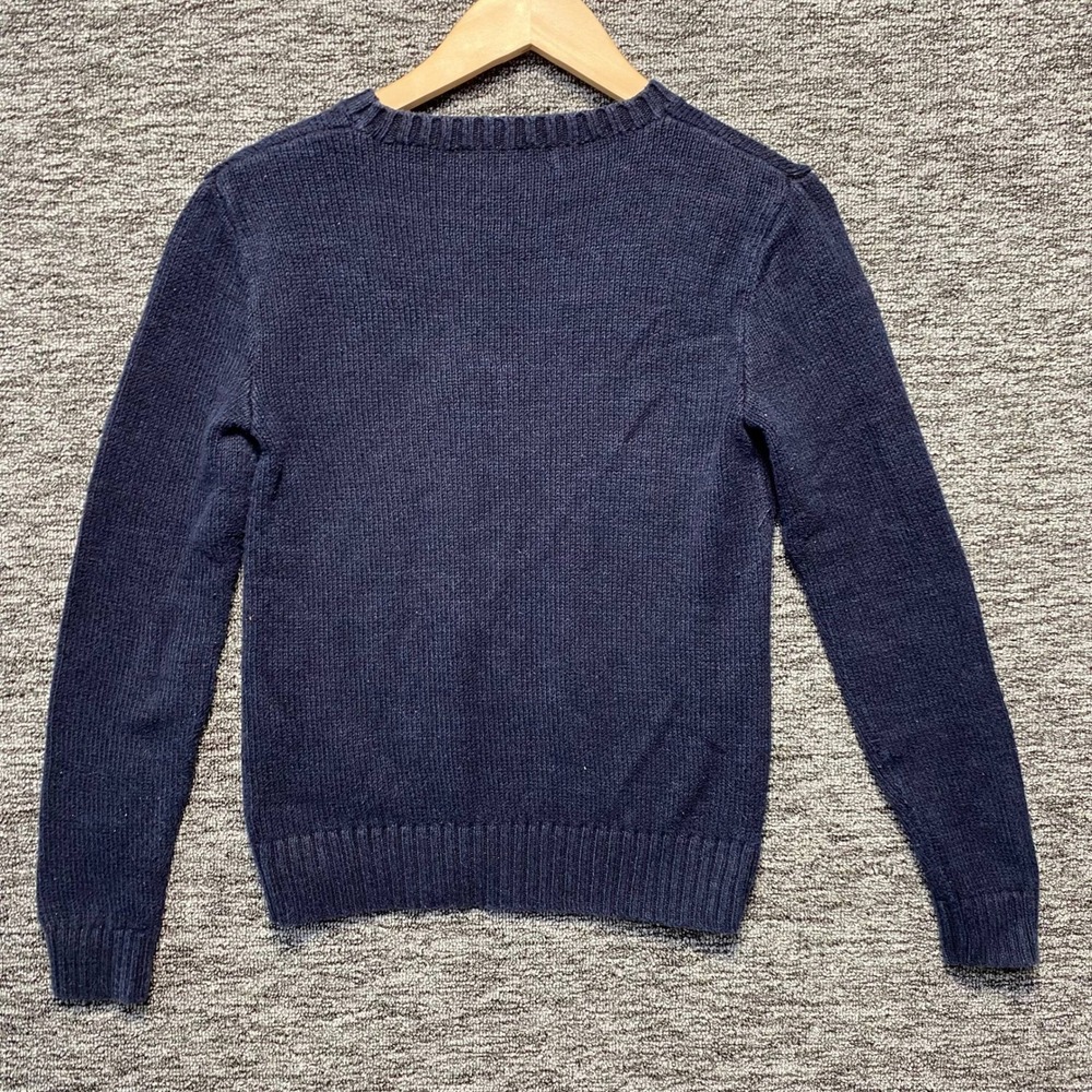 Polo Ralph Lauren Polo Bear Sweater Womens Small Navy Blue Cotton Linen Knit RL - Picture 2 of 12